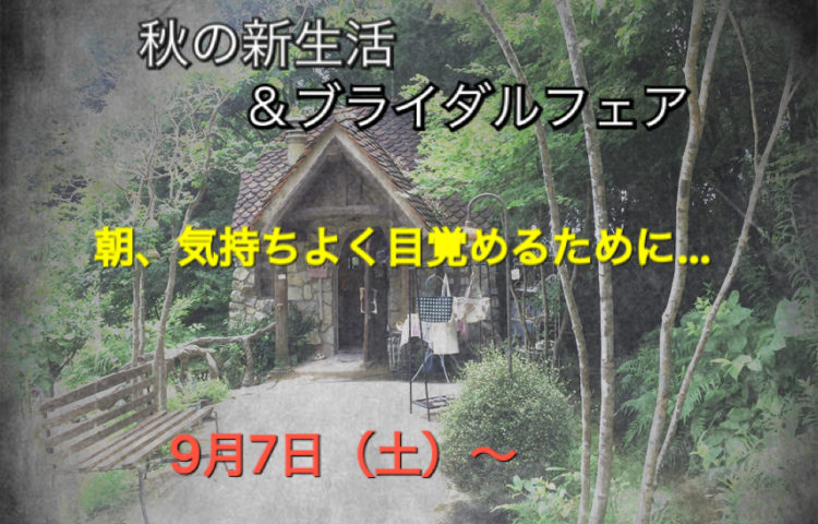 秋の新生活&ブライダルフェア開催中です【 気持ちよく目覚めるために!】